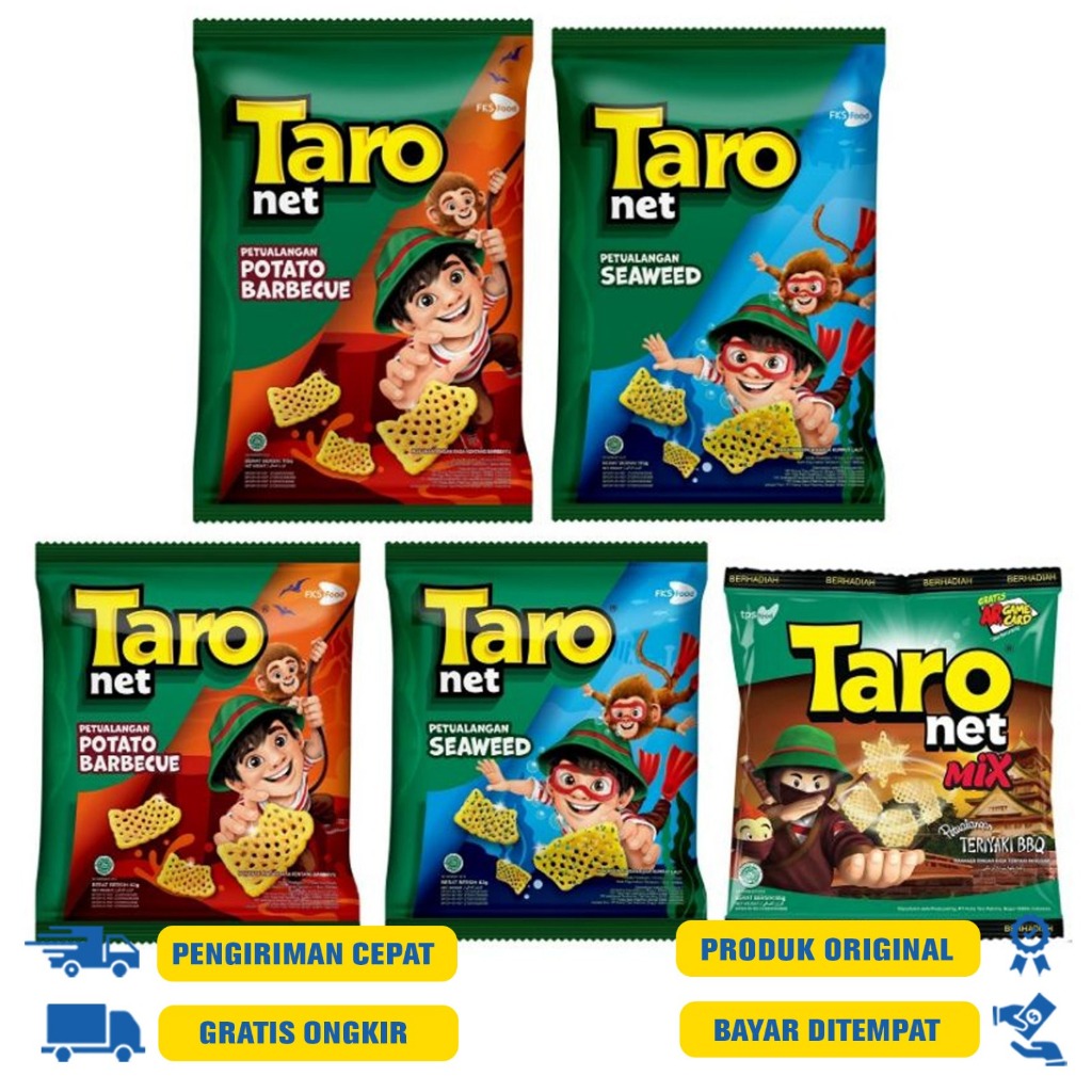 

Taro Chiki Net - Potato Barbeque 62 GR |Seaweed 65 GR | Potato Barbeque 115 GR | Seaweed 115 GR