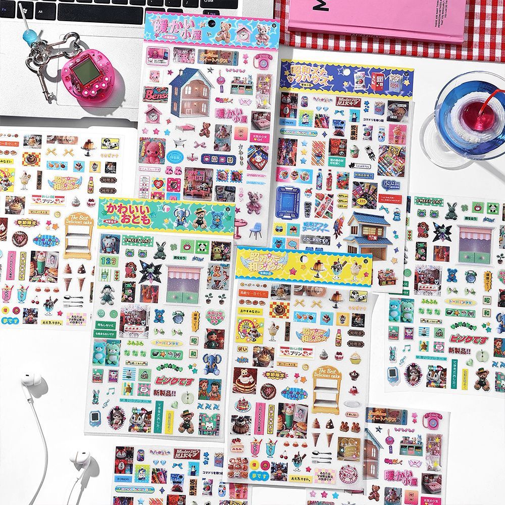 

[WindHeart] 1 lembar sticker sheet glitter cute kawaii food dollhouse Juminocore sticker sheet set 22572