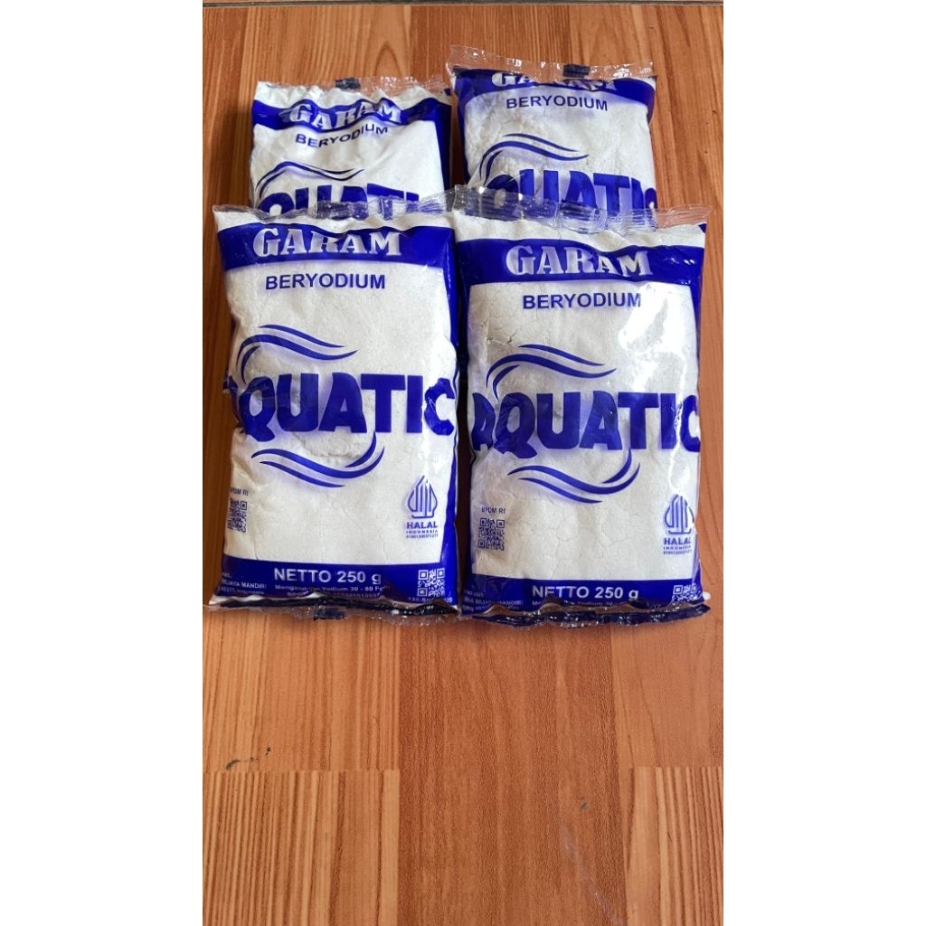 

Garam Aquatic 4pcs 250gram Beryodium Bumbu Dapur Halus Putih Bersih Masak Uyah Salt Rempah Masakan Penyedap.