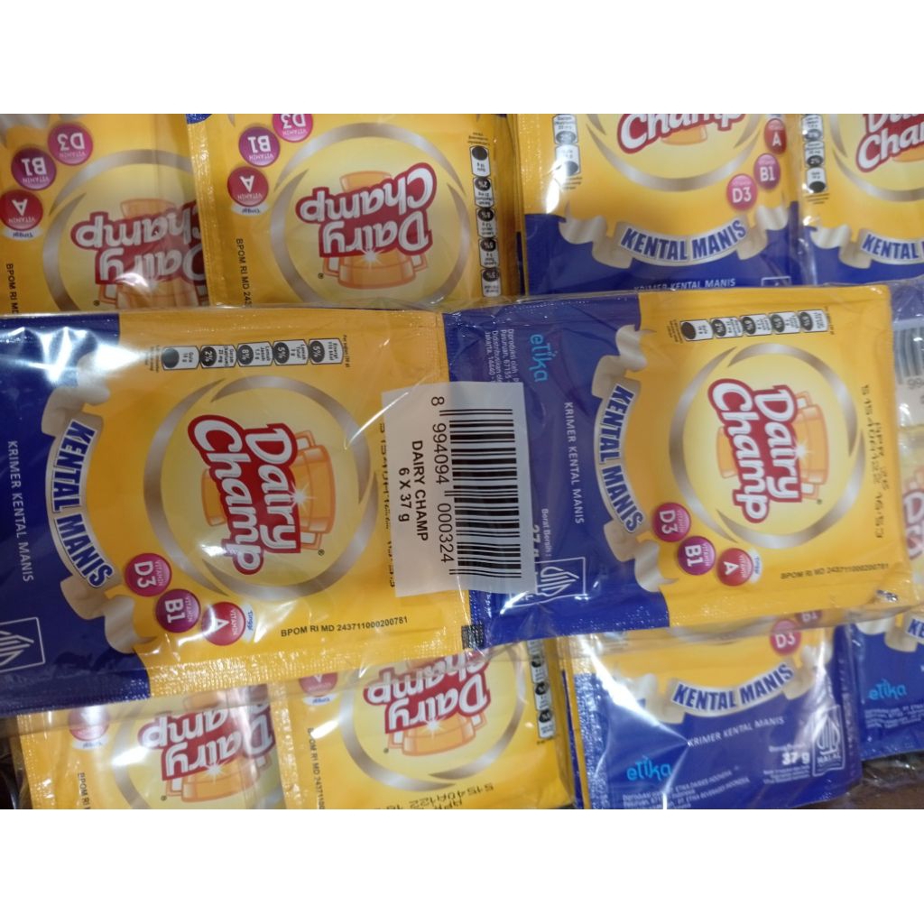 

susu kental manis dairy champ renceng 37 gr x 6 sachet