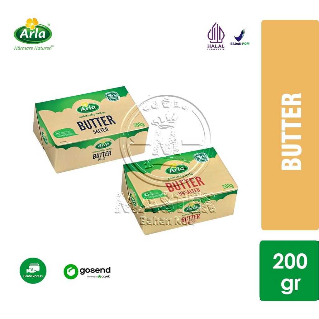 

Mentega Butter ARLA Salted Asin / Unsalted Tawar 200g [KHUSUS INSTANT]