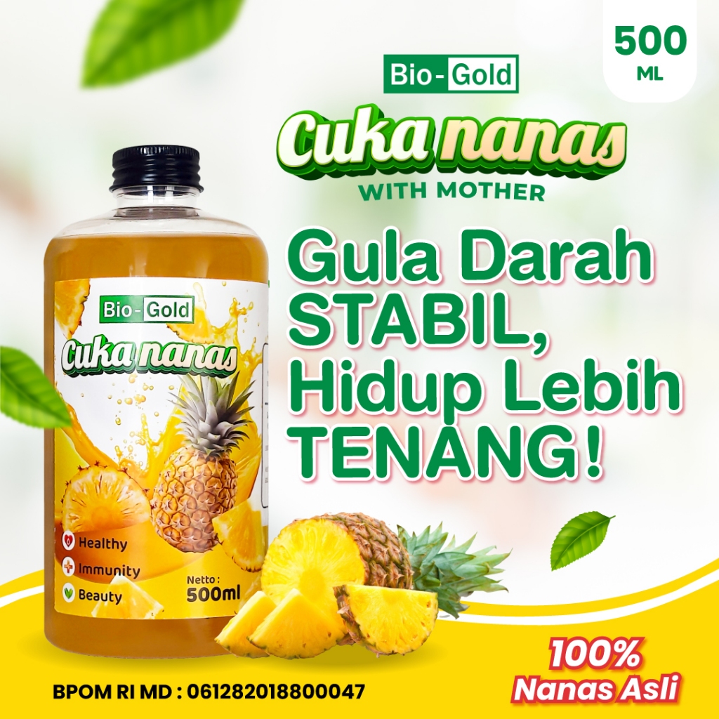 

Cuka Nanas Bio Gold Kemasan 500ml Membantu Mengatasi Gula Darah Dan Diabetes