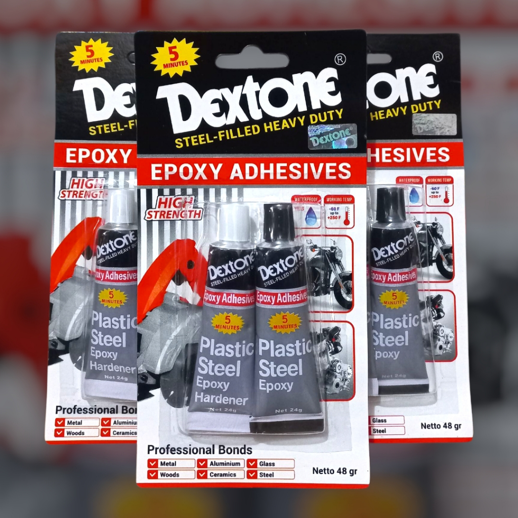 LEM BESI / PLASTIC STEEL DEXTONE - LEM DEXTONE EPOXY 48Gr - Lem Besi Dextone Steel 5 Menit