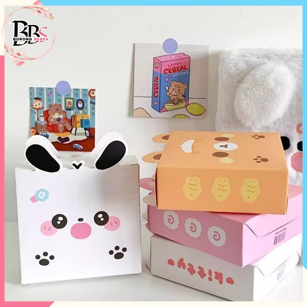 

BORES Goodie Box Hampers Gift Cute Animal Series Paper Box Ultah Kids Dus hadiah Snack Permen Kue karakter kartun lucu Tas Box Bingkisan Ulang tahun