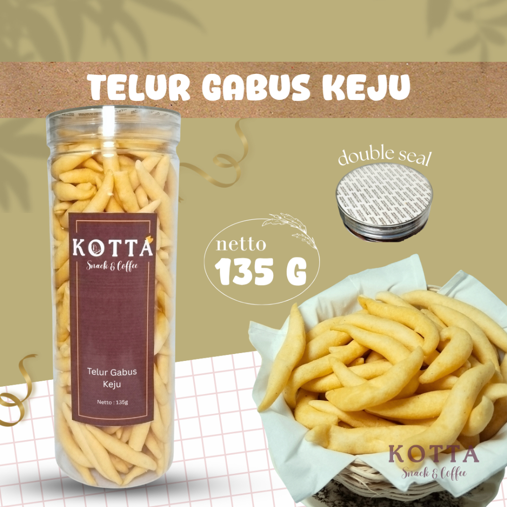 

Telur Gabus Keju 135 gram | Kemasan Jar / Toples