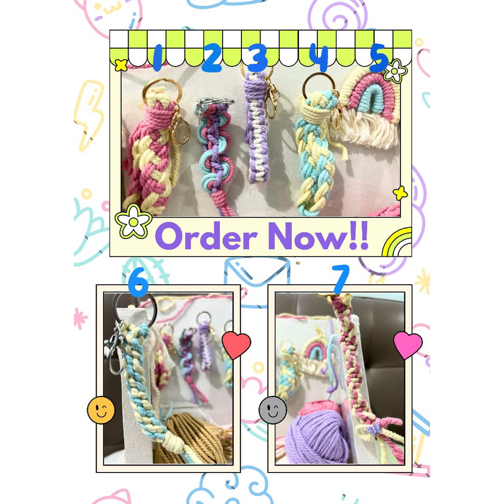 Gantungan tas tali macrame /macrame rainbow / keychain macrame / gantungan kunci / aksesoris tas