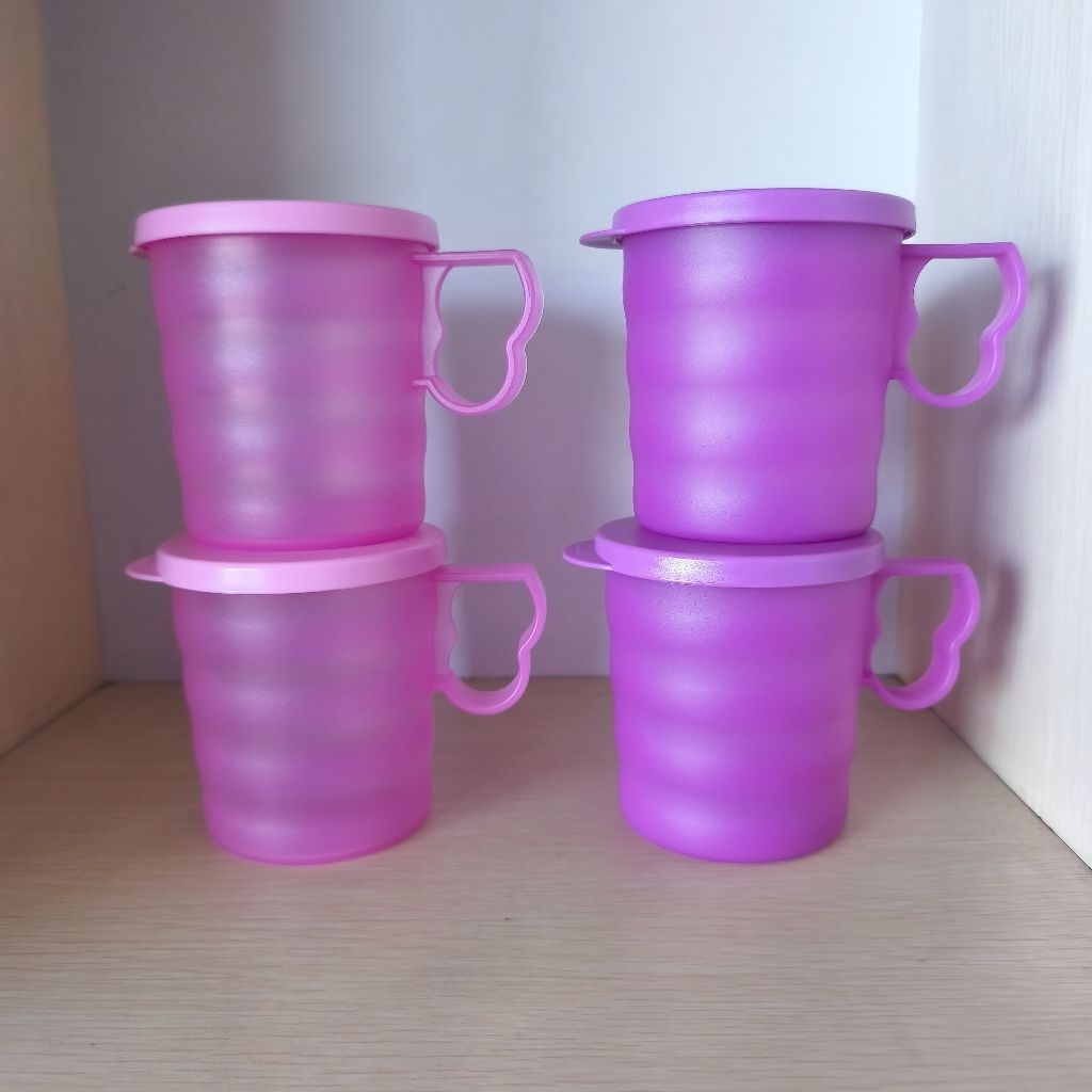 Tupperware Crescendo Mug (4) 350ml / Mug dengan tutup