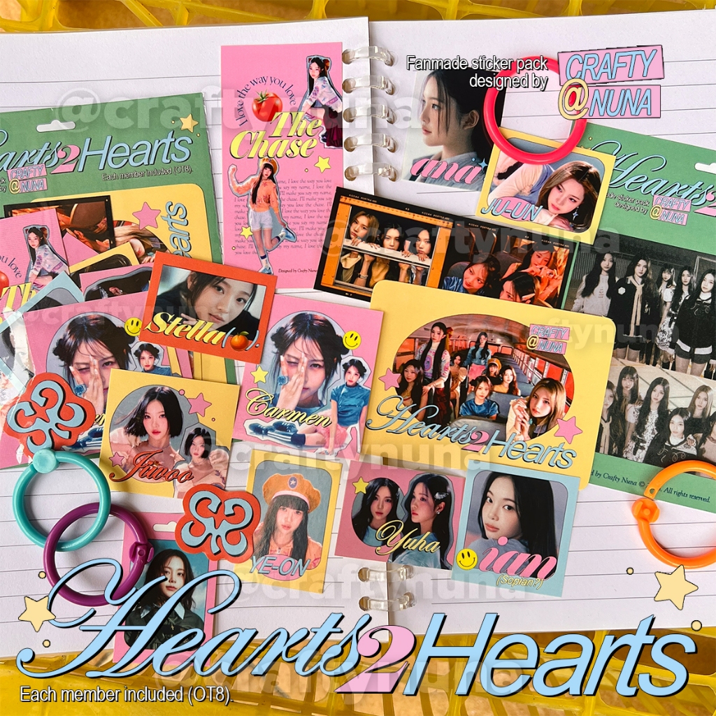 

HEARTS2HEARTS AESTHETIC FANMADE STICKER PACK H2H stiker set cute coquette core carmen carmet kpop deco