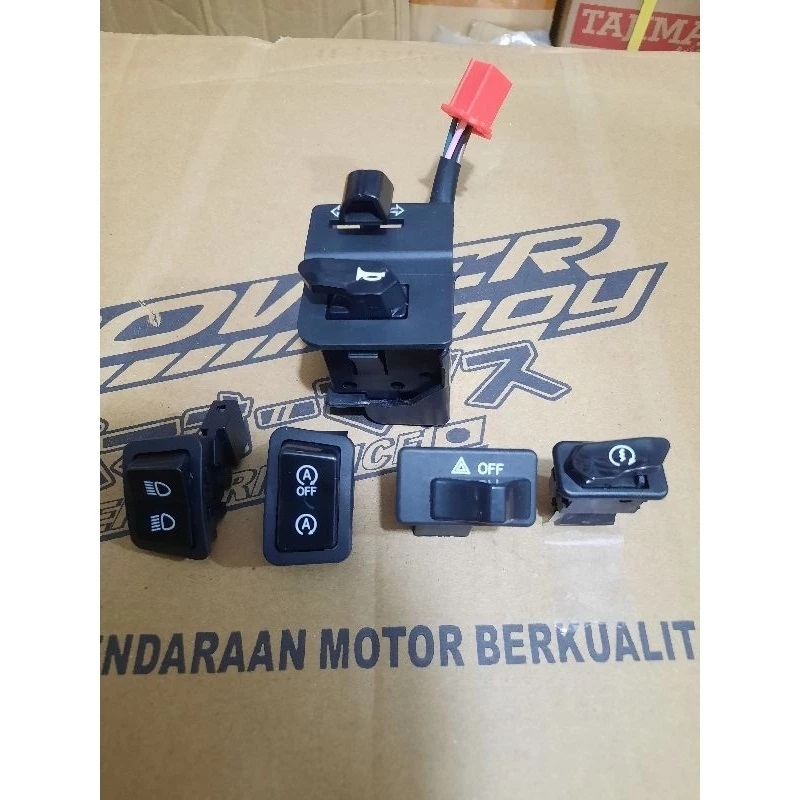 SAKLAR TOMBOL HOLDER KIRI KANAN SET KOMPLIT FAZZIO FREEGO MIO GEAR GIR GRAND FILANO