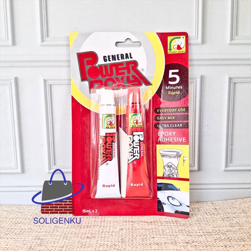 lem general power epoxy clear 5 menit/Lem Power Poxy 5 Menit Lem Epoxy Serbaguna 15ml/Lem POWER Epox
