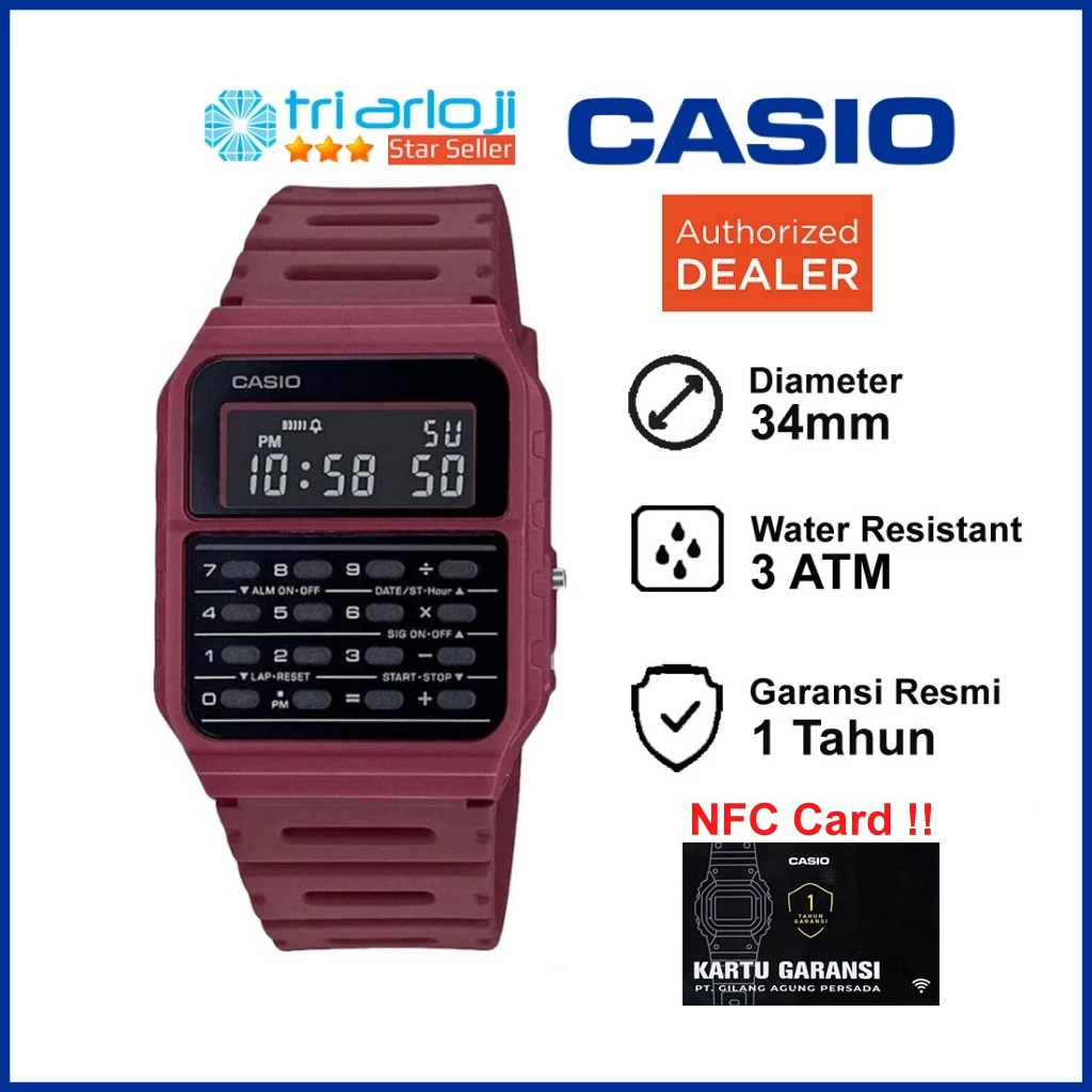 

CASIO CA-53WF-4BDF Jam Tangan Calculator / Kalkulator Digital Merah CA53 CA-53WF-4B