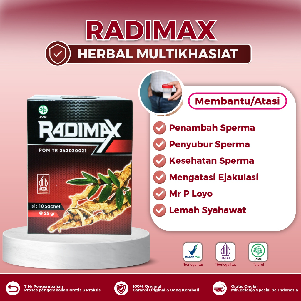 Radimax Kopi Herbal Alami Membantu Penyubur Sperma Pengental Sperma Kesehatan Sperma Mengatasi Lemah