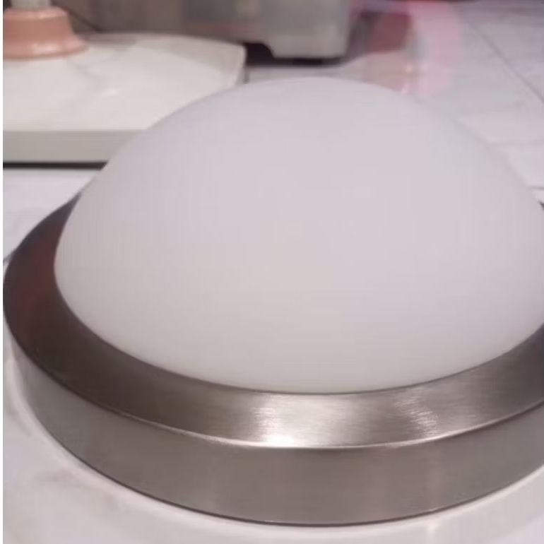 Lampu Plafon Bulat Teras - Lampu Plafon Kaca Besar - Satin Silver