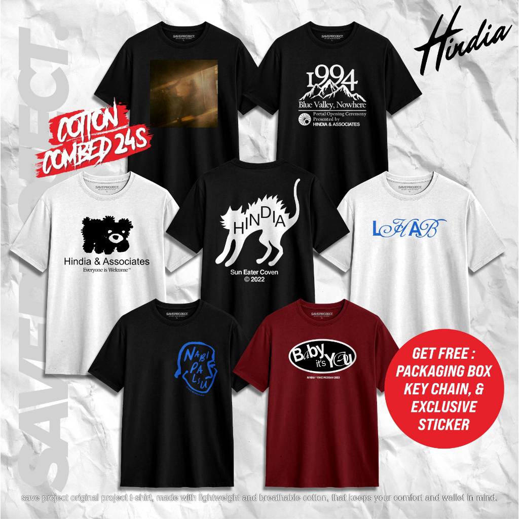 SAVE. Project | Kaos HINDIA "Series 1" | T-Shirt HINDIA Baskara | Kaos Distro Hindia | Kaos Band