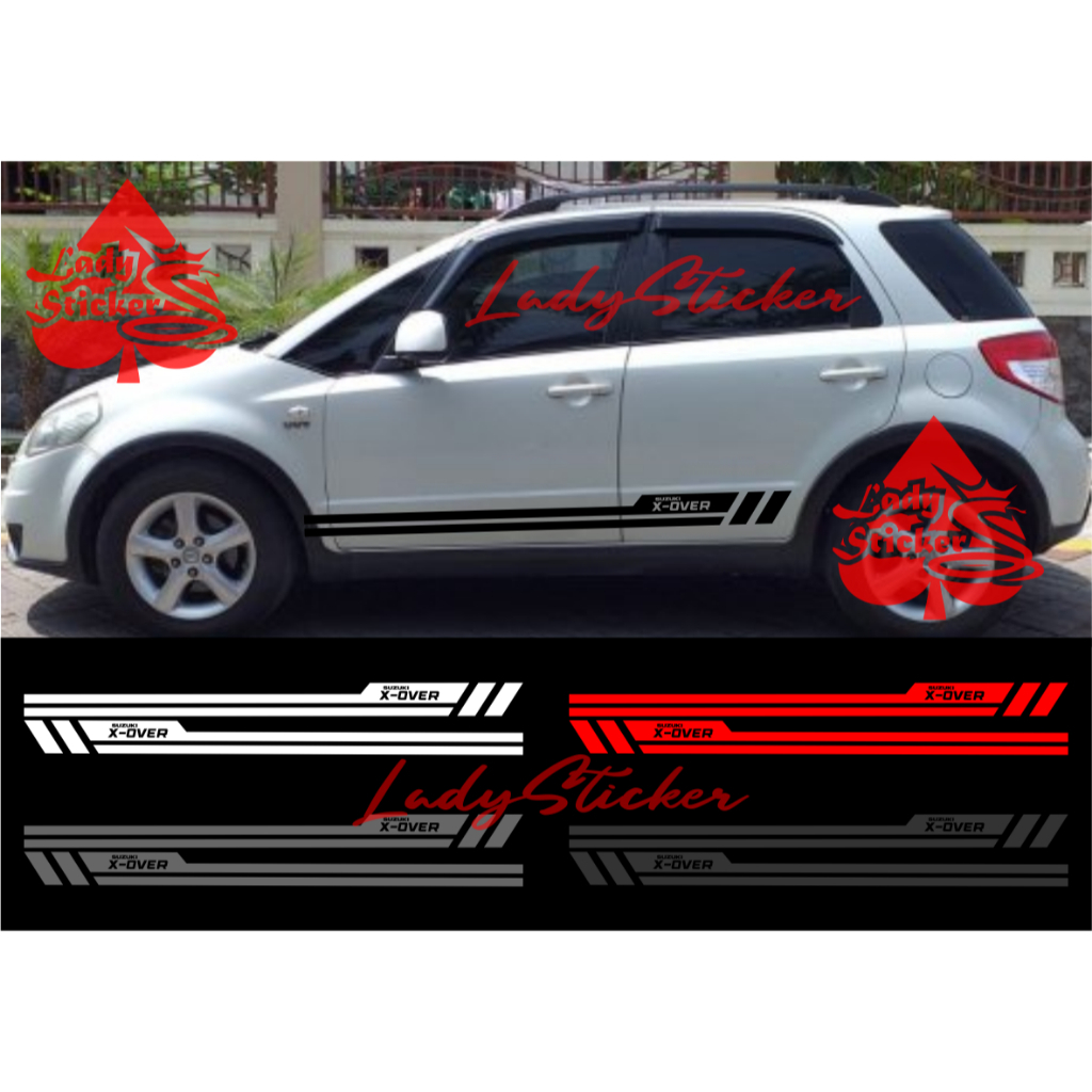 Cutting sticker mobil x over sticker stiker mobil suzuki x over