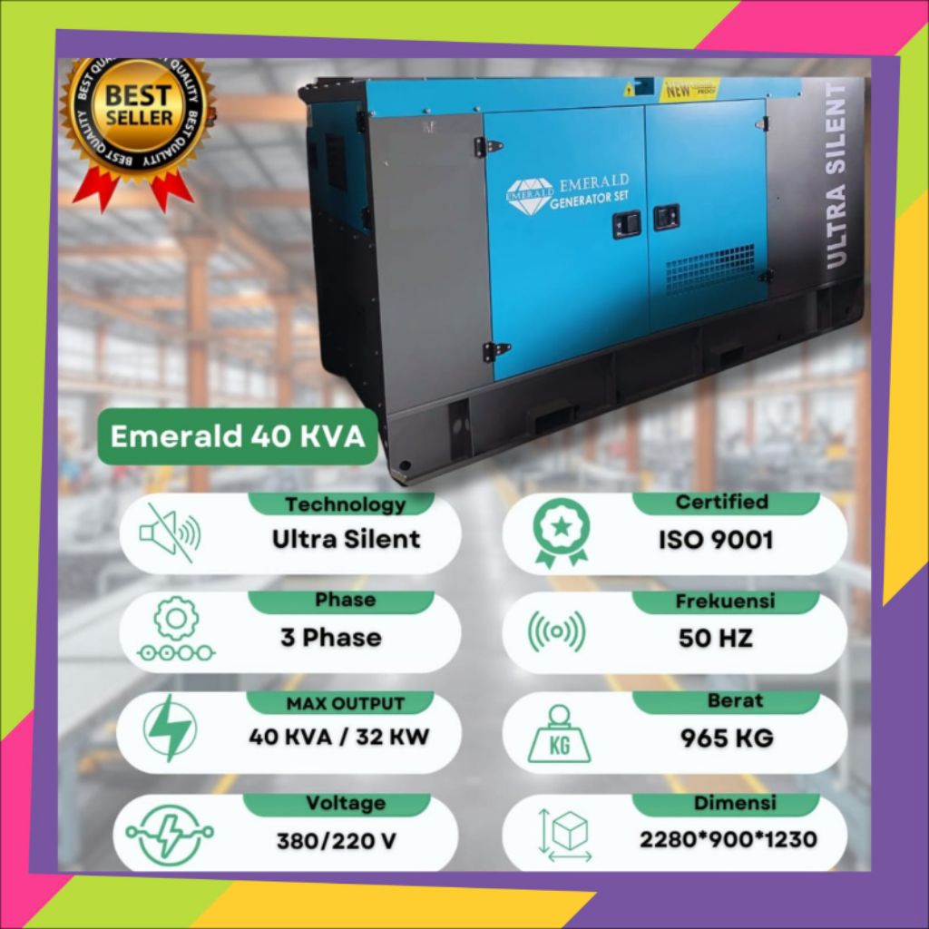 Genset 40KVA Emerald Ultra Silent Diesel