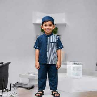 Busana Koko Baju Muslim Anak Laki-Laki Celana Panjang Motif Baru Usia 2-7 Tahun