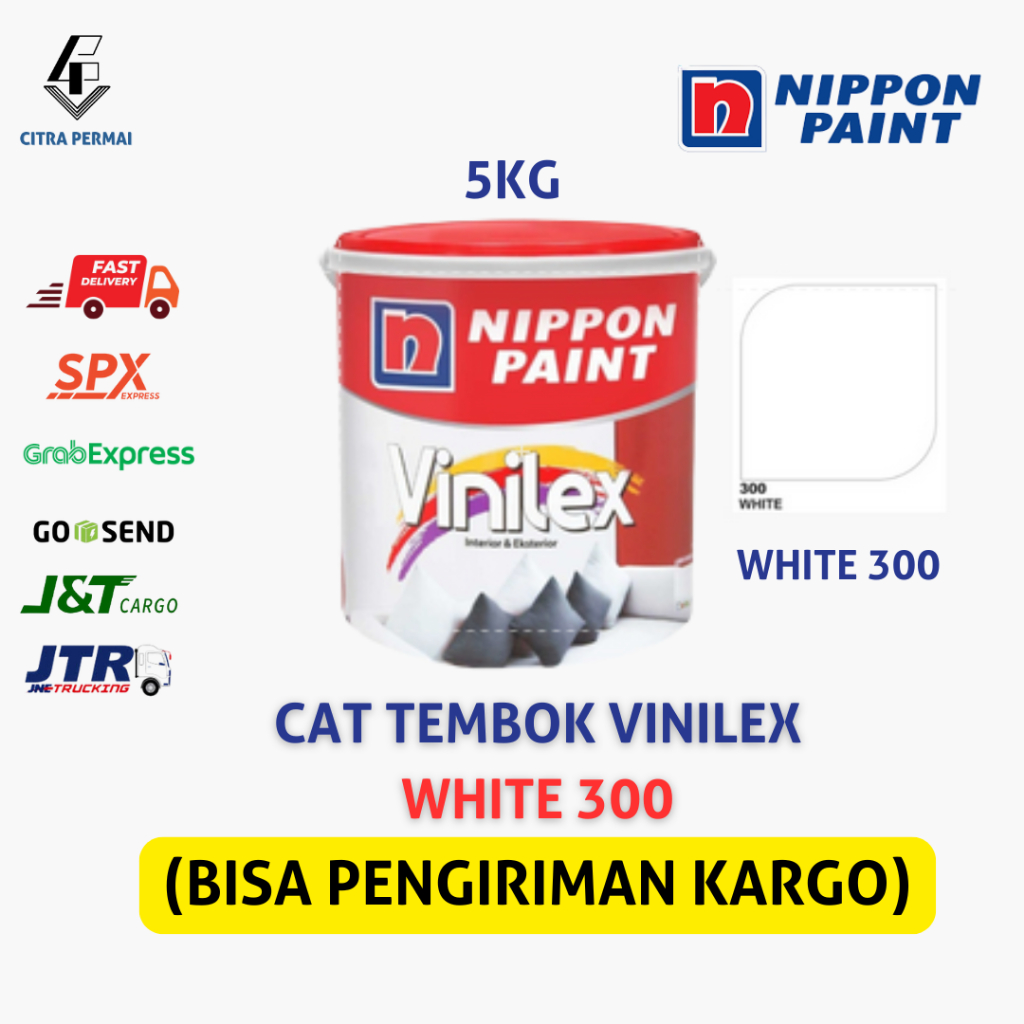NIPPON PAINT CAT TEMBOK VINILEX WHITE 300 5KG / CAT TEMBOK NIPPON PAINT / CAT TEMBOK PUTIH / CAT TEM
