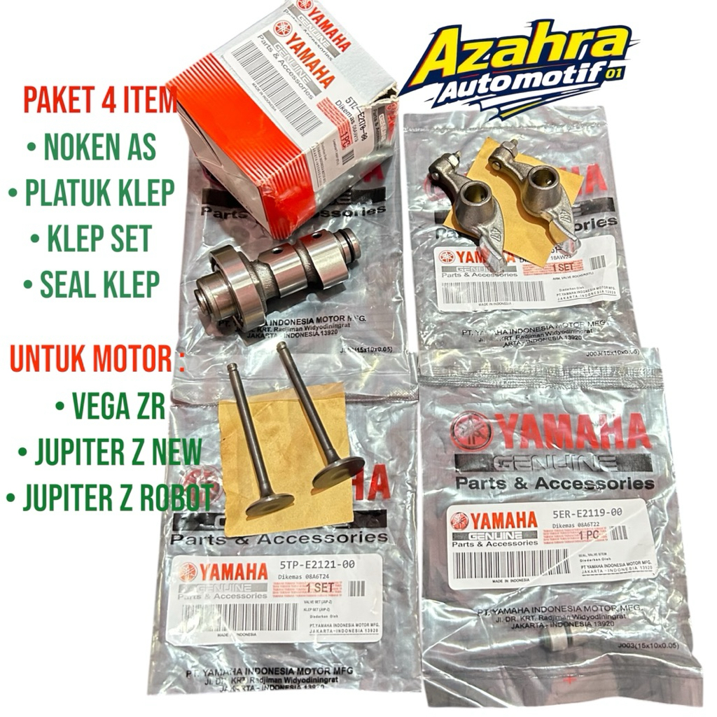 Paket Noken As + Klep Set + Platuk klep + Seal klep Yamaha Vega ZR jupiter z new jupiter Z robot