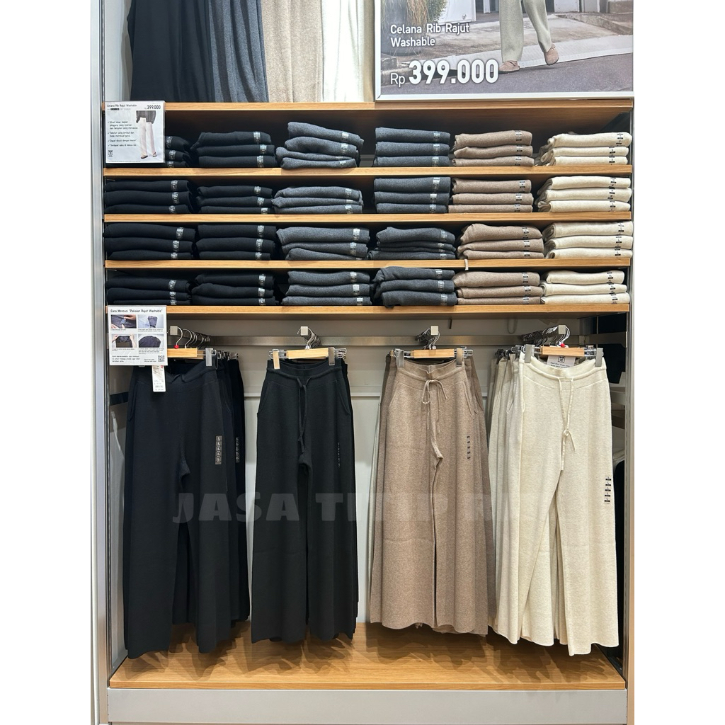 Celana Rajut Ribbed Washable WOMEN UNIQLO