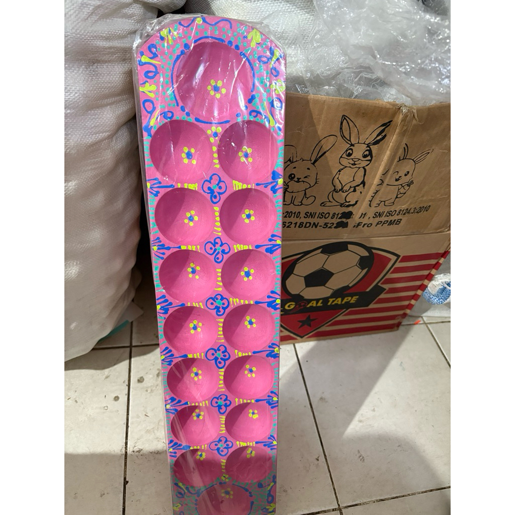 Papan Congklak Kayu Motif Panjang Dan Bijinya 100Pcs