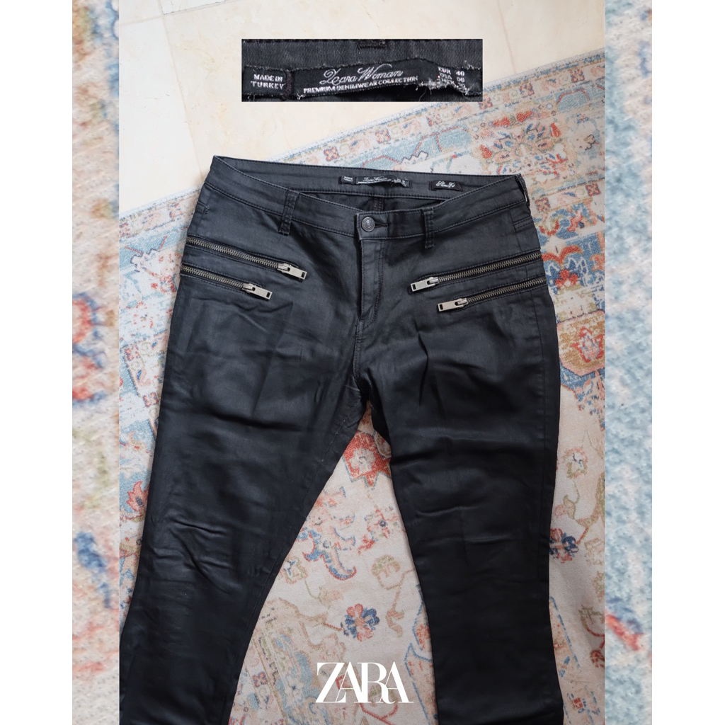 ZARA Black Faux Leather Pants