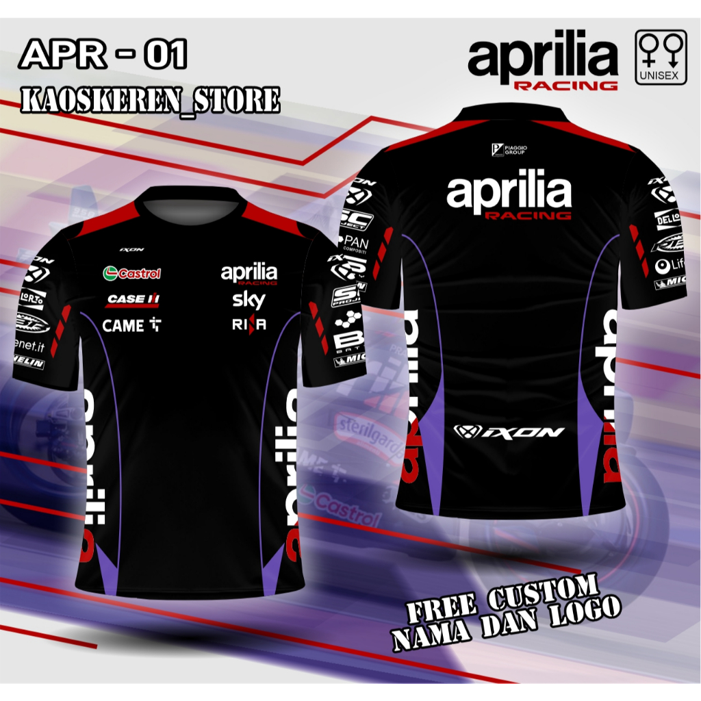 jersey crew team aprilia baju gp aprilia kaos gp aprilia free custom