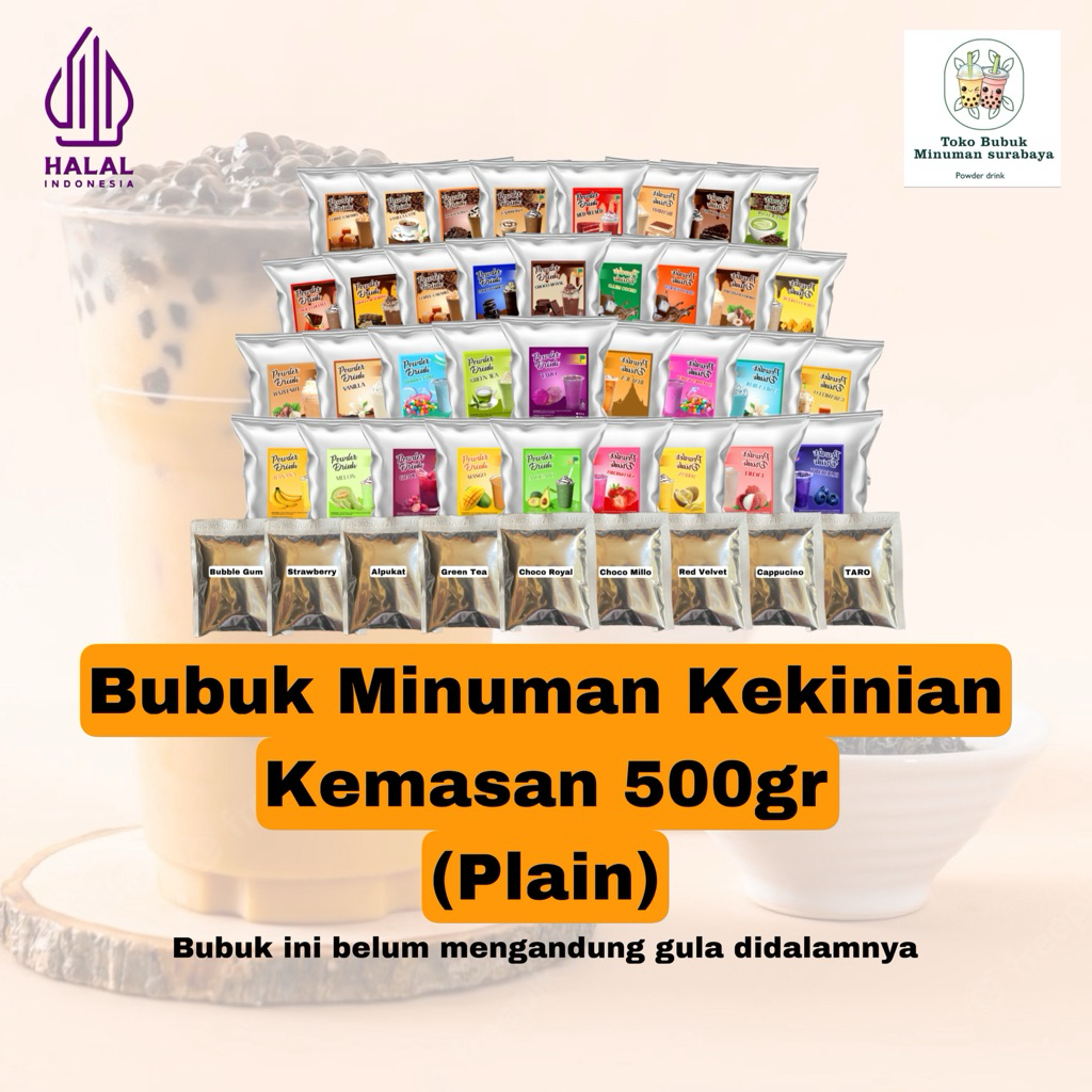 

Bubuk Minuman Rasa 500gr Teh dan Reguler Bubuk Minuman Kekinian Bubuk Boba Powder Drink