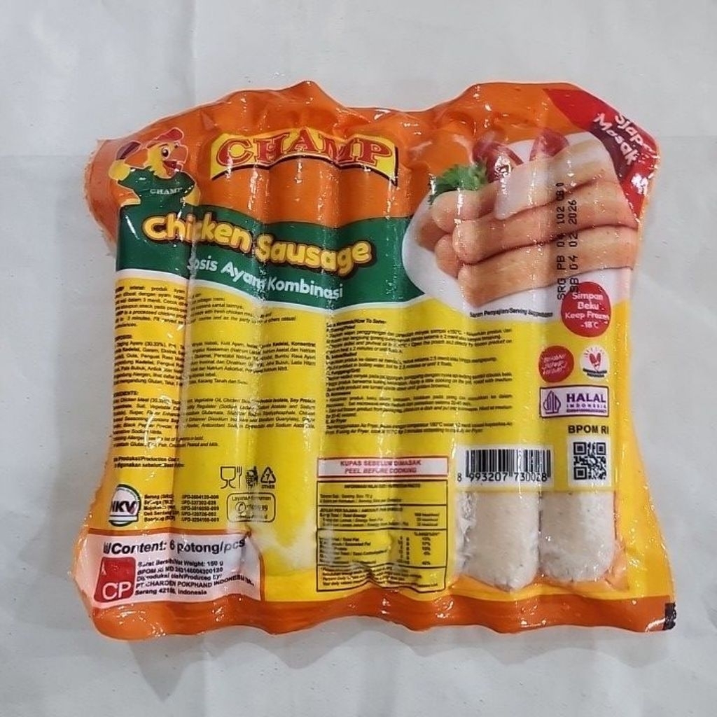 

CHAMP SOSIS AYAM ISI 6pc 150gr