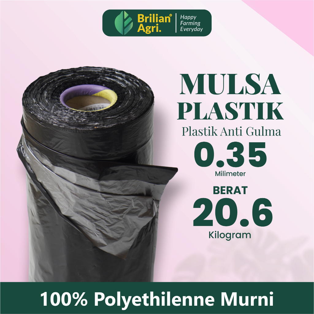Plastik Mulsa Pertanian Hitam Perak Tebal 0.35 lebar160 cm roll berat 20,6 Kg
