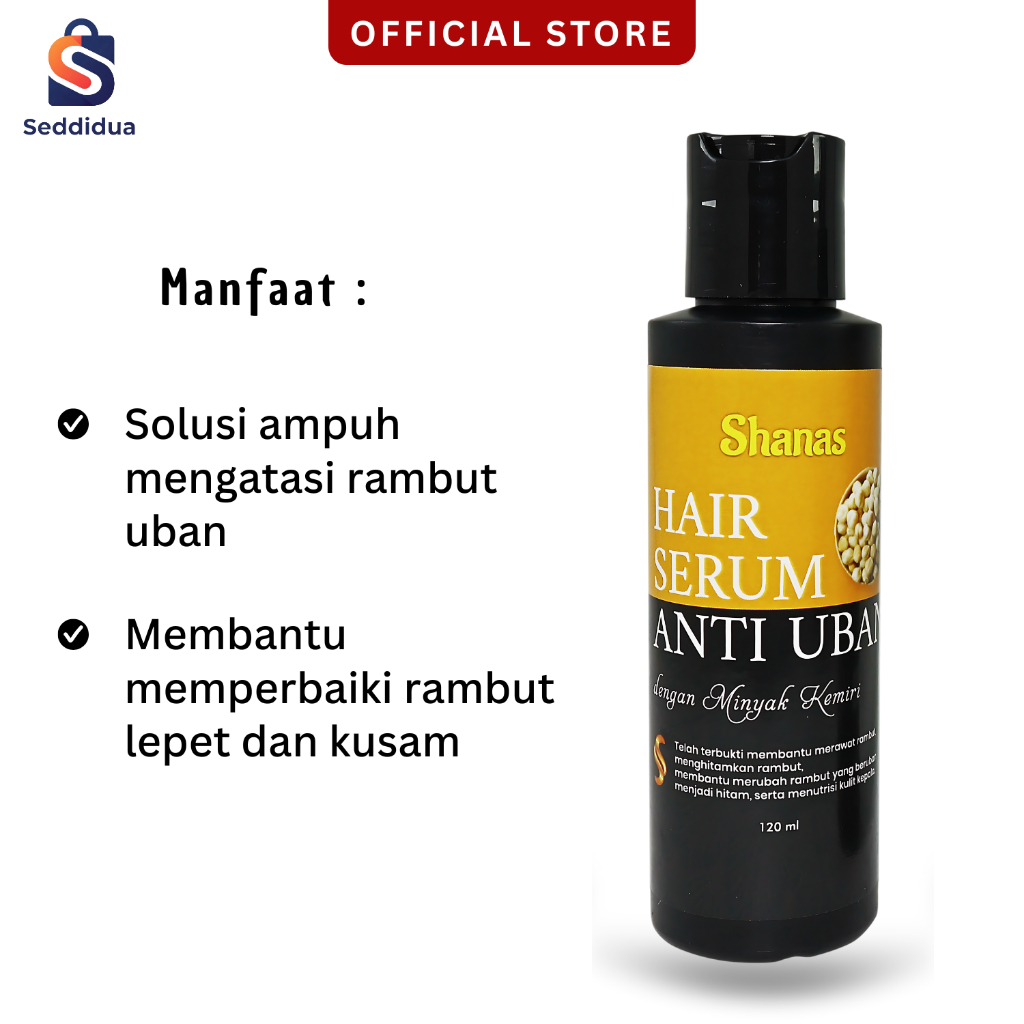 SHANAS Hair Serum Anti Uban Nasa Penghitam Rambut Uban Ampuh Penghilang Uban Bpom