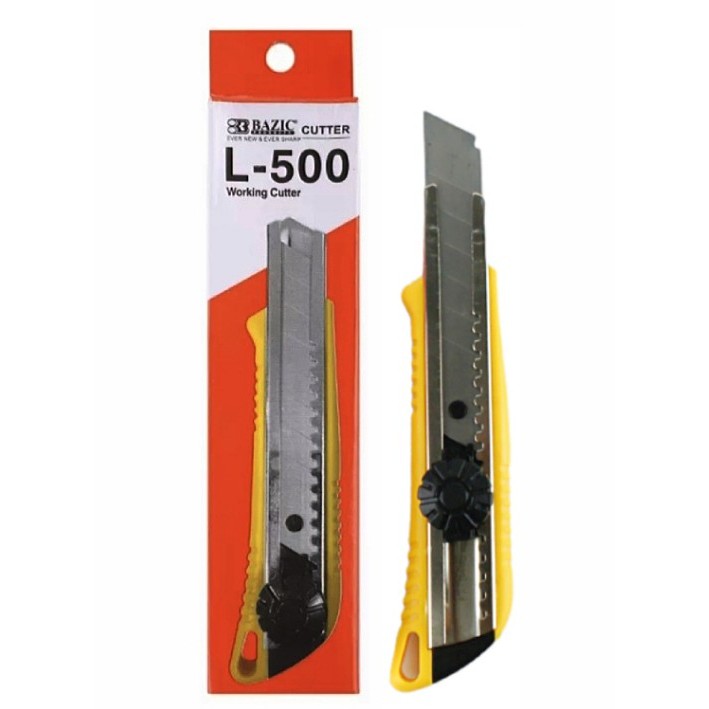 

Cutter Besar L500 Stainless Tajam 18mm / Cutter Original Bazic