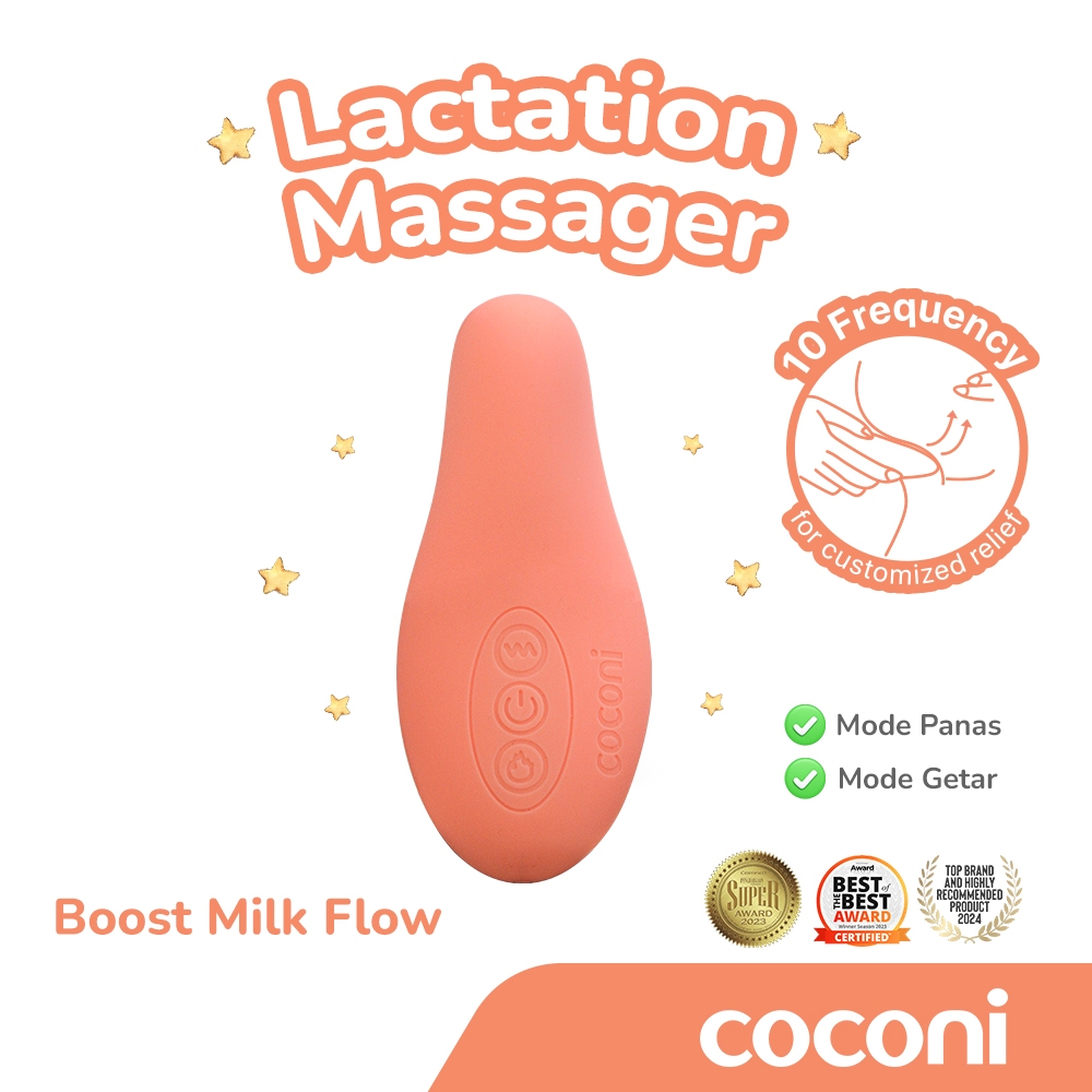 Coconi Warming Lactation Massager | Alat Pijat Laktasi ASI dengan Penghangat dan Getaran, Lancarkan 