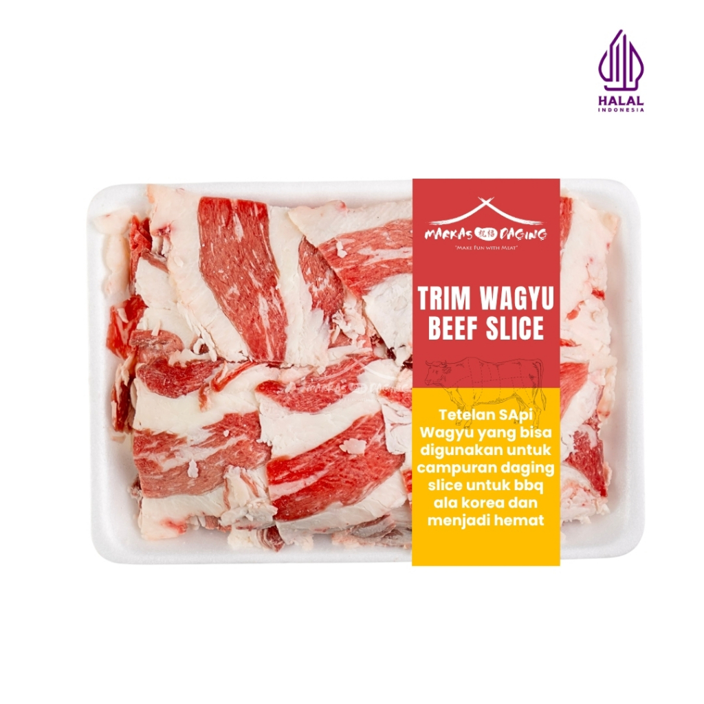 

TRIM WAGYU BEEF SLICE Beef Slice Shabu Sukiyaki Wagyu AUS Trim 500 gram - Markasdaging