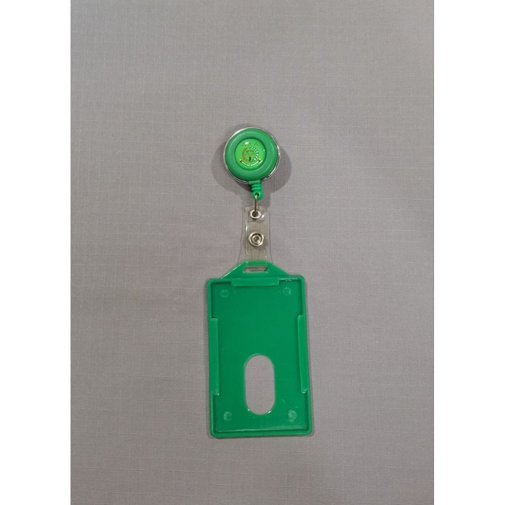 

tempat id card plastik 1 muka.model yoyo ring stenlis. logoKEJAKSAAN