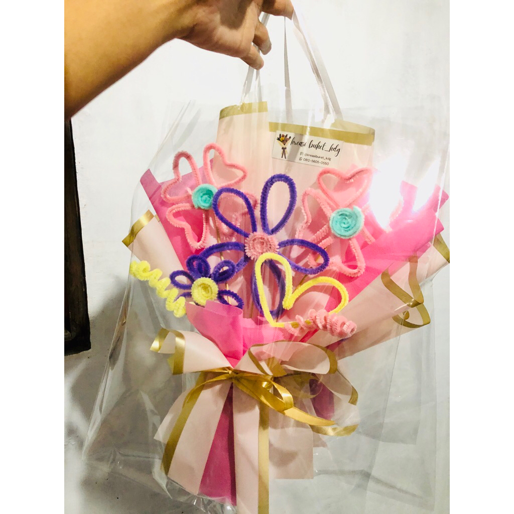 

plastik buket, plastik otp pakai tali pita