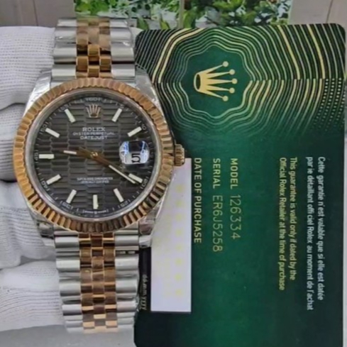 JAM TANGAN DATEJUST AUTOMATIC SWISS RHODIUM DIAL AUTOMATIC