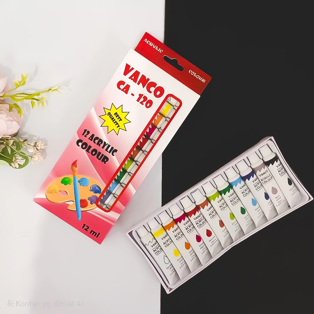 

Cat Acrylic Vanco CA-120 12 warna @12ml