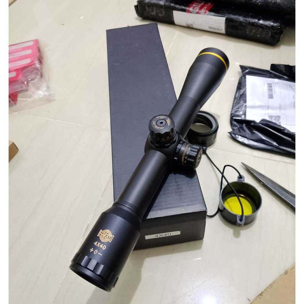 Teropong Tahan Getar TELESKOP HAKKO 4X40 TUBE 30 RING GOLD ORIGINAL