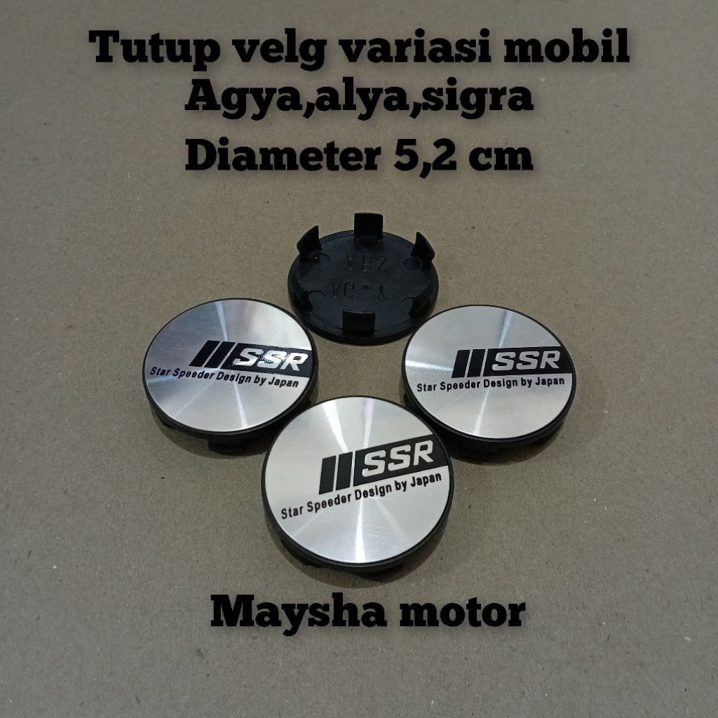 dop roda tutup velg variasi mobil Agya,Ayla,calya,Sigra diameter 5,2 cm harga satuan