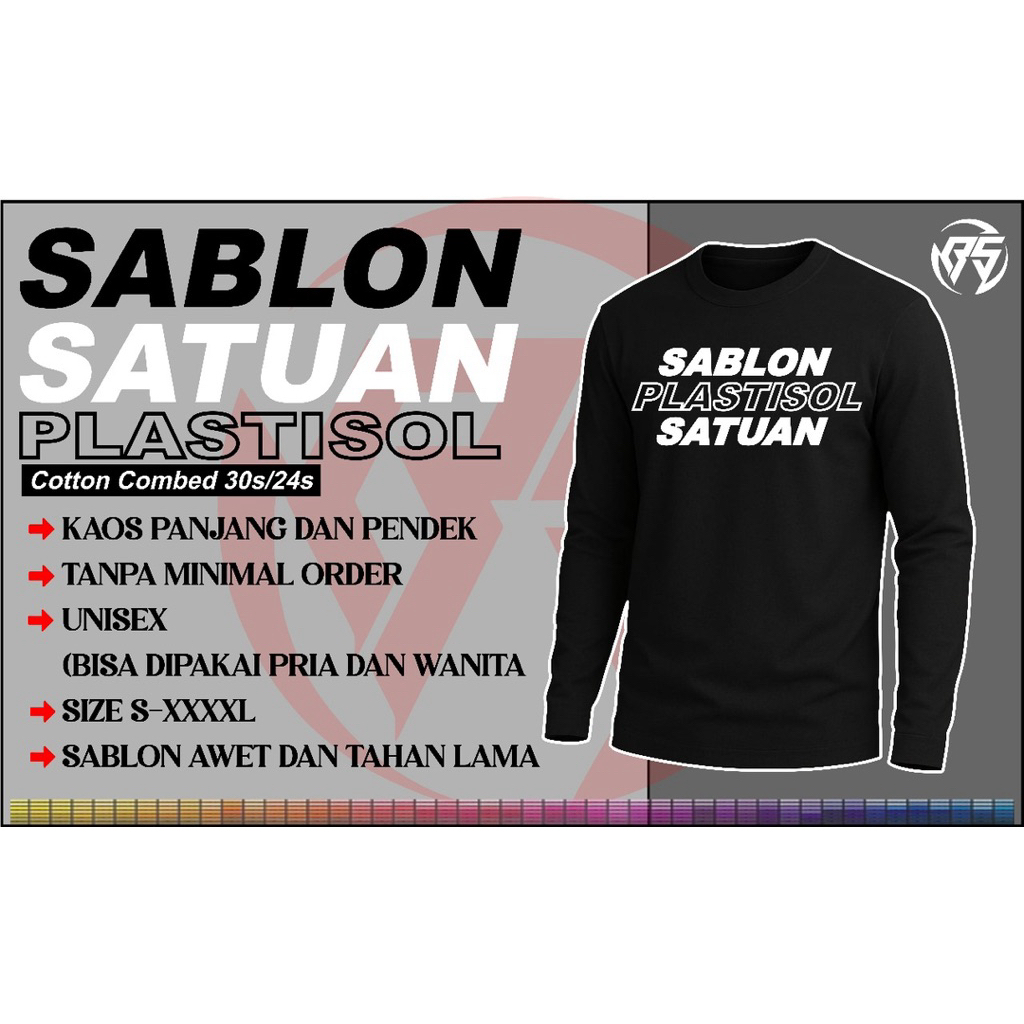

Sablon plastisol satuan (Bukan DTF)lengan panjang