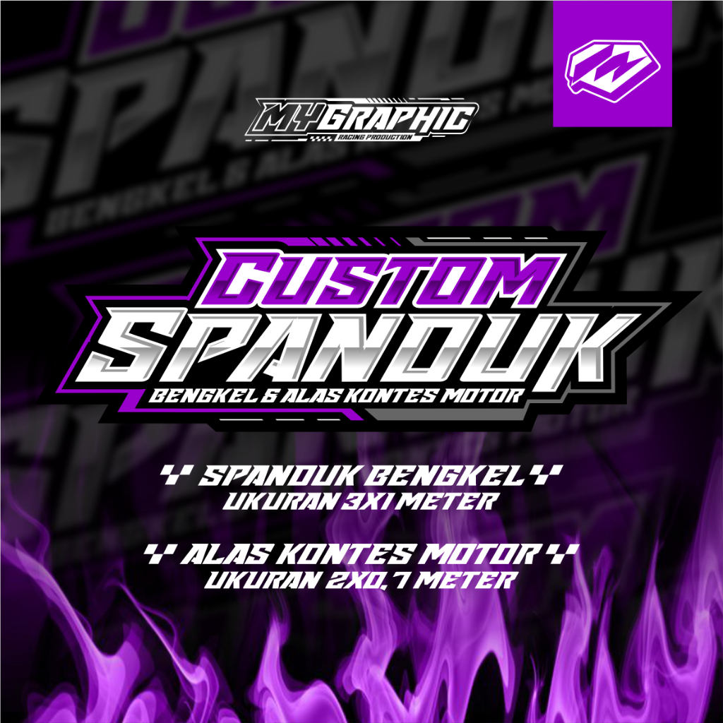 CUSTOM SPANDUK BENGKEL & ALAS KONTES MOTOR