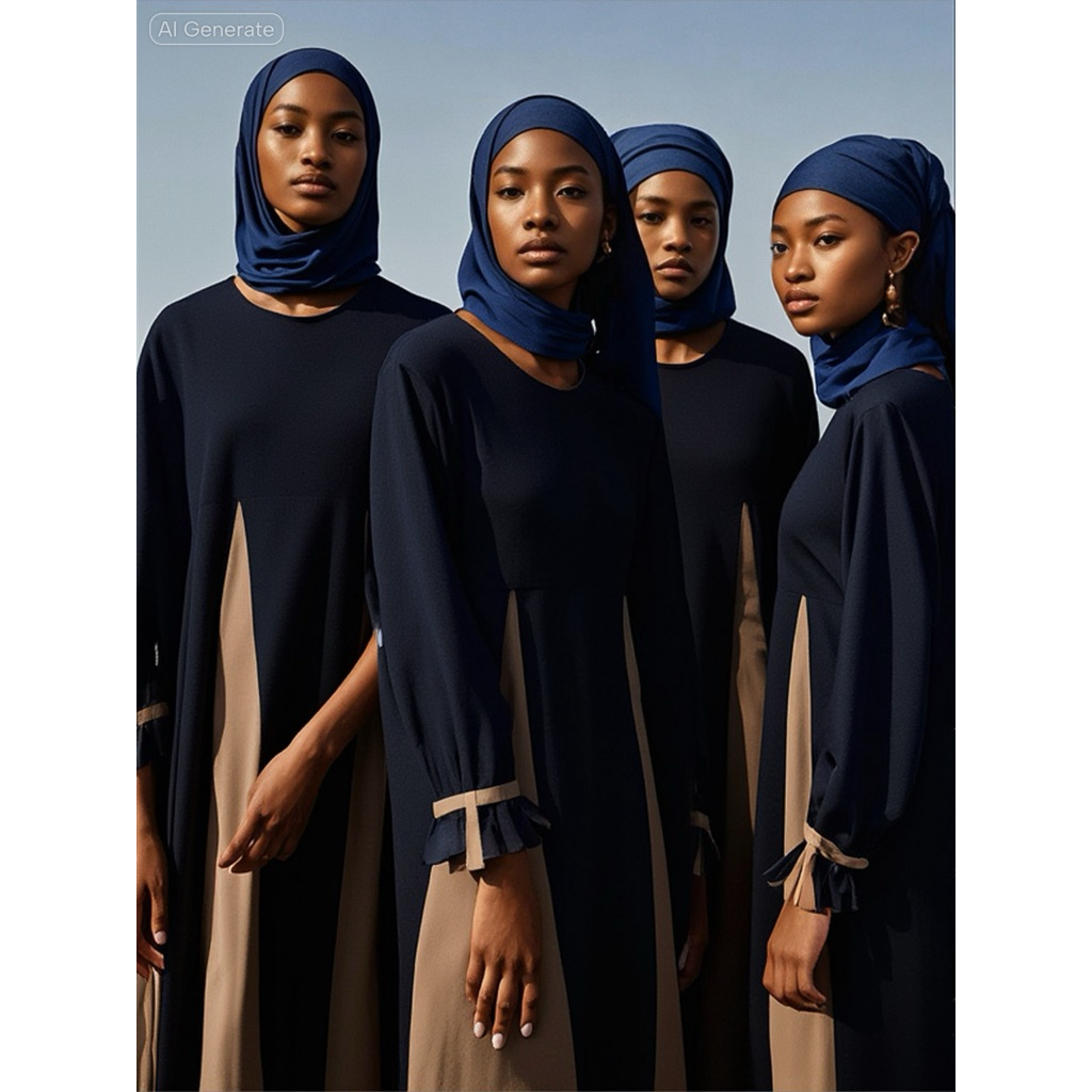 Gamis Preloved Yanna Azwar Hitam Coklat – Busui Friendly – Dress Panjang Elegan