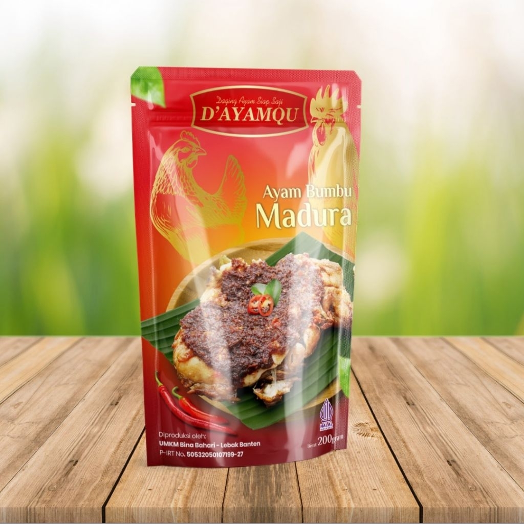 

D'AYAMQU PROMO AYAM BUMBU MADURA PEDAS NAMPOL SIAP SAJI 200GR