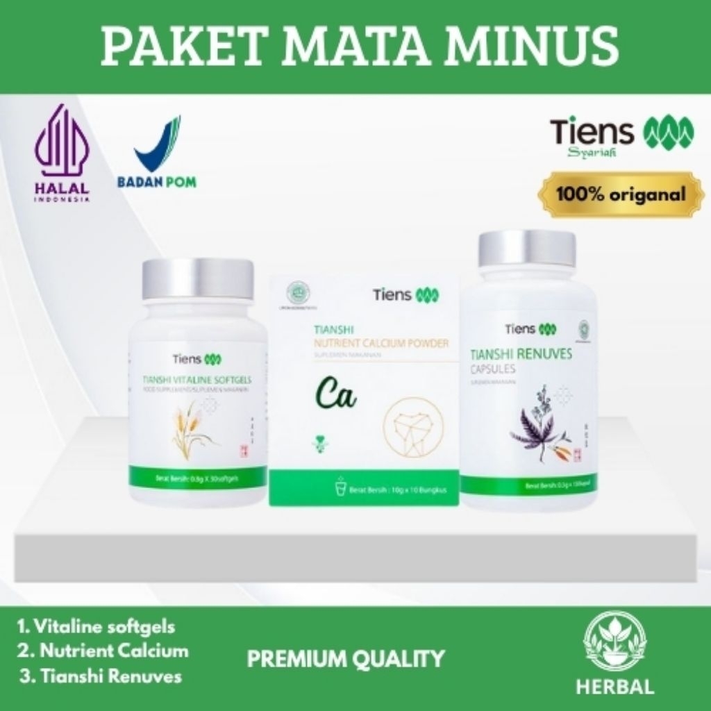 Herbal China Tiens Paket MATA MINUS 3 Produk Full Segel