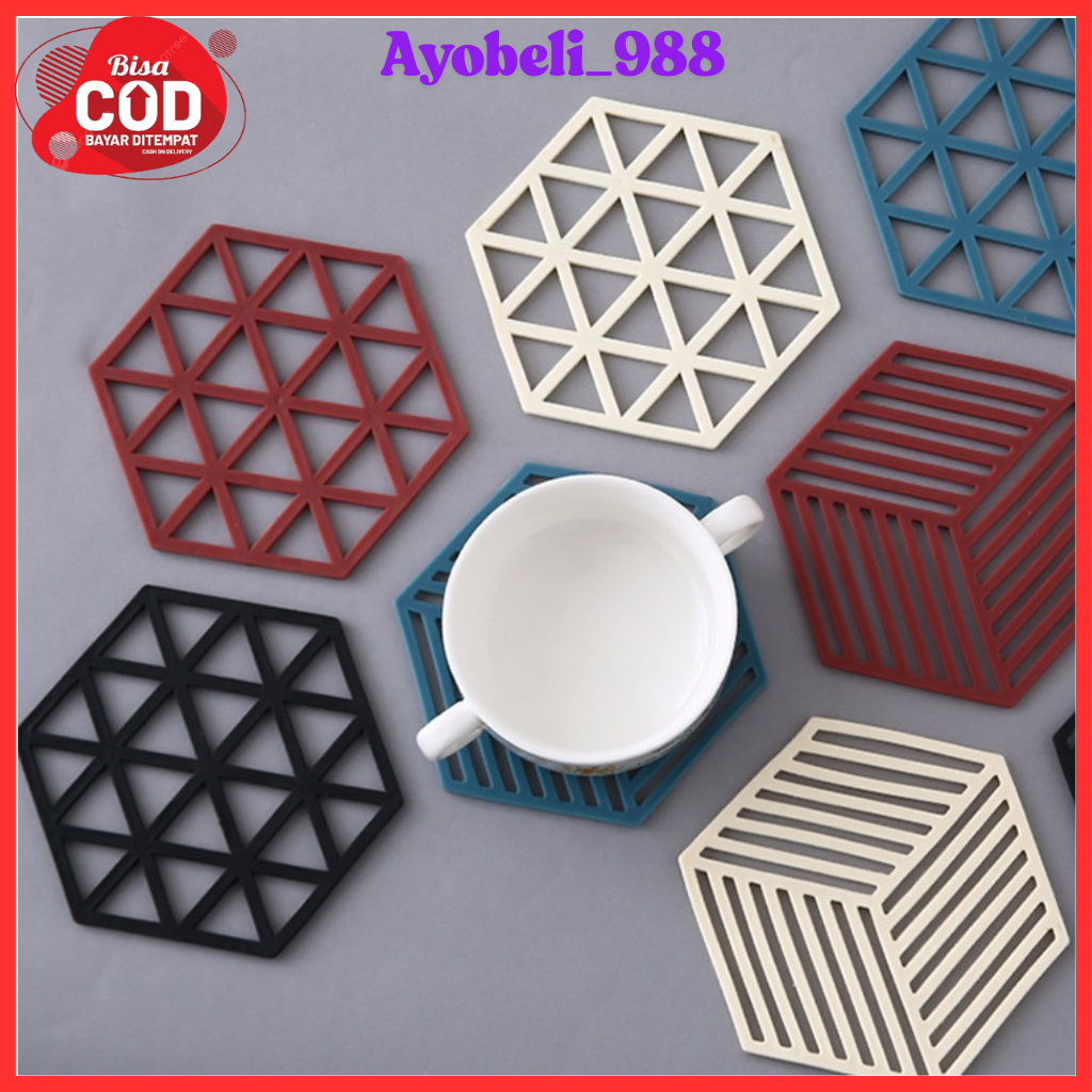 【COD】【TERMURAH】Tatakan Alas Gelas Piring Panci Silikon Anti Panas Meja Makan / Alas Tatakan Mangkok 