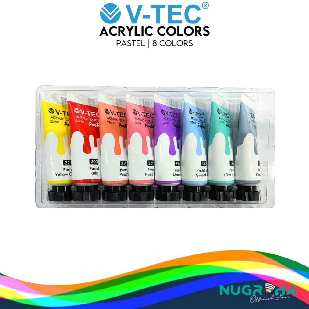 

KODE K39X VTEC ACRYLIC COLOUR SET PASTEL 8 COLORS x 22ML PAC 2283