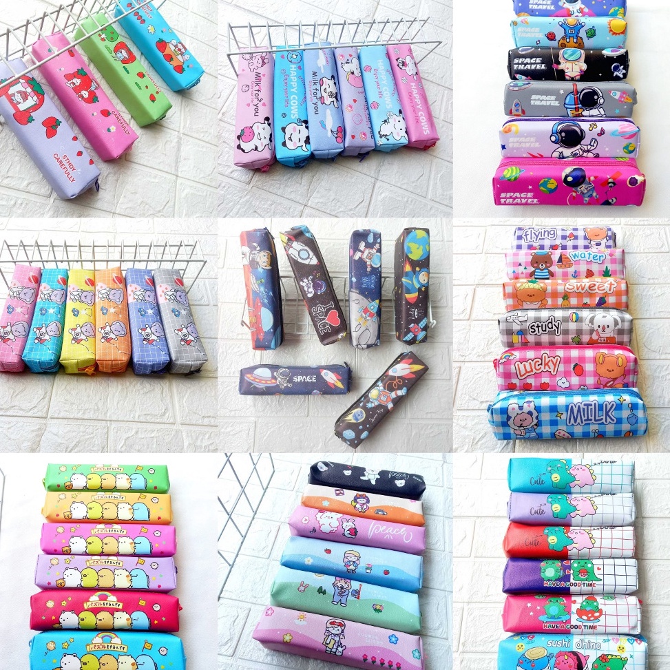 

KODE H2C 12 Pcs Kotak Pensil Anak Tempat Pensil Mini Motif Printing Lucu Grosir 1 Lusin