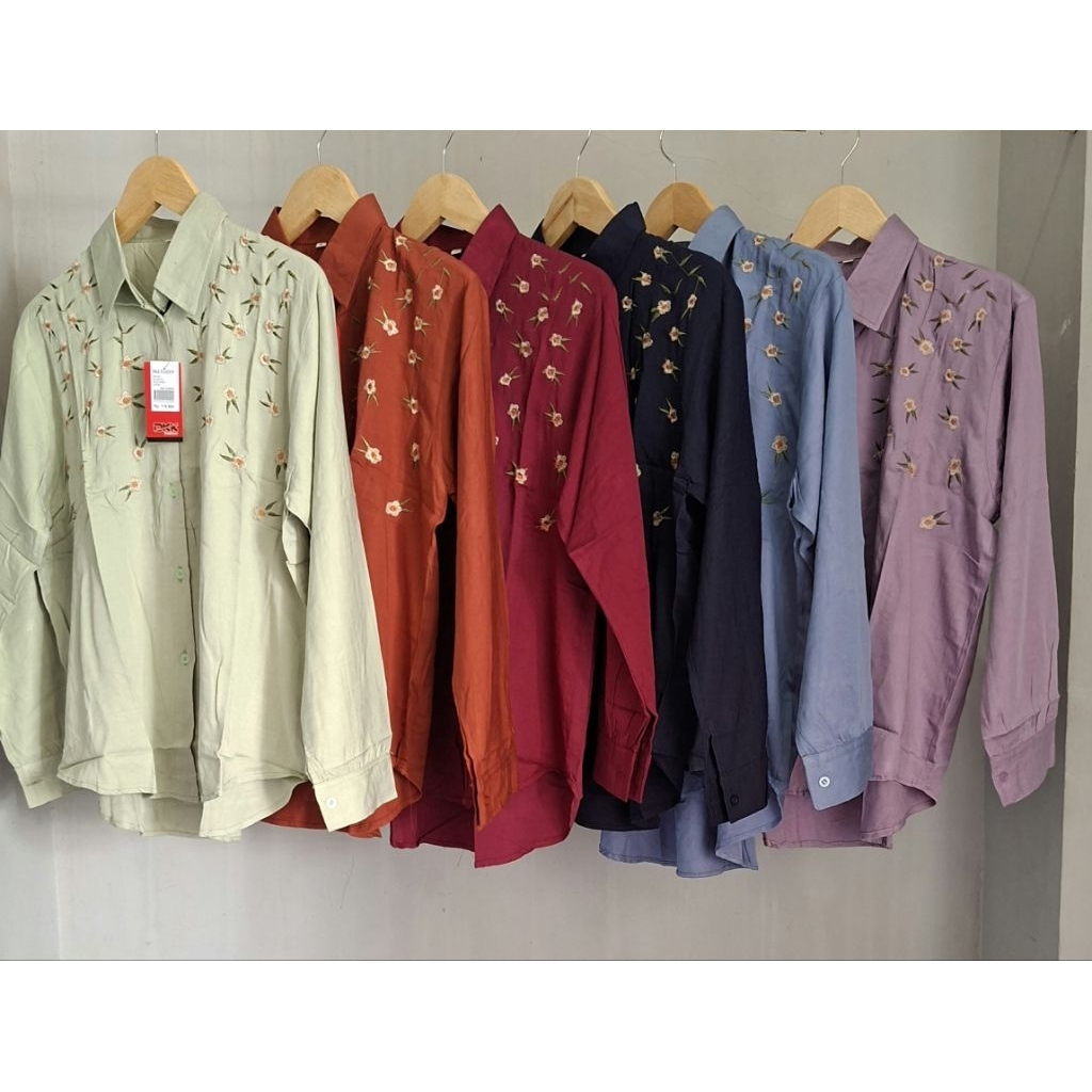 kemeja blouse wanita premium bahan rayon twill