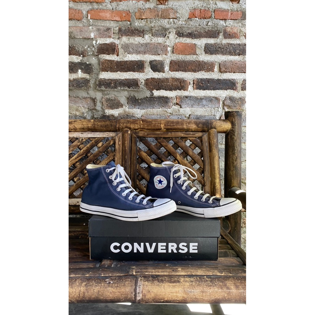 Converse Chuck Taylor All Star HI Unisex Sneakers - Navy Original 100% (Second)